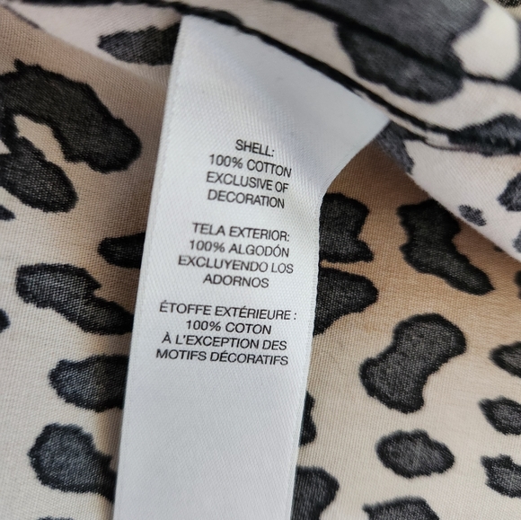 Chico's Cheetah Print 3/4 Sleeve Collared Button Down Boxy Shirt, Size 3(XL) - Picture 4 of 5